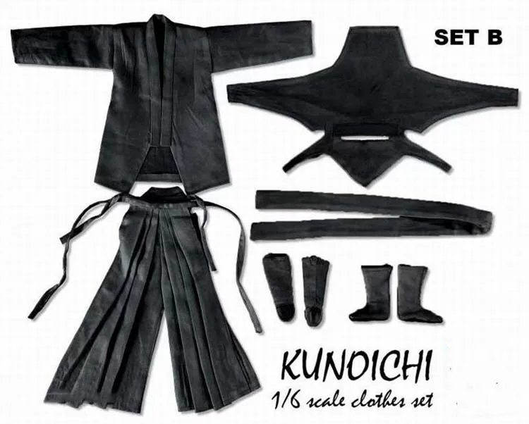 TDA-04 1/6 весы японский женский комплект одежды ниндзя белый/черный цвет модель для 12 дюймов фигурка аксессуары для тела - Цвет: Black