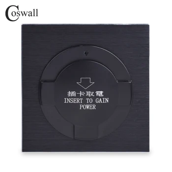 

Coswall Luxurious Black Aluminum Metal Wall Panel Insert Card For Power Insert To Gain Power 13.56MHZ 8000W AC 180-260V