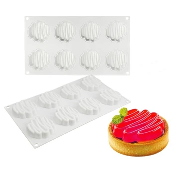 

8 Cavity Curve 3D Silicone Cake Mold Baking Tools DIY Mousse Dessert Bakeware Cooking Decorating Tools Moulds