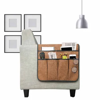 

Anti Slip Sofa Chair Arm Rest 5 Pocket Organizer Couch Remote Control Storage Bag Magazine Sundries Storage Bags Hanging Storage
