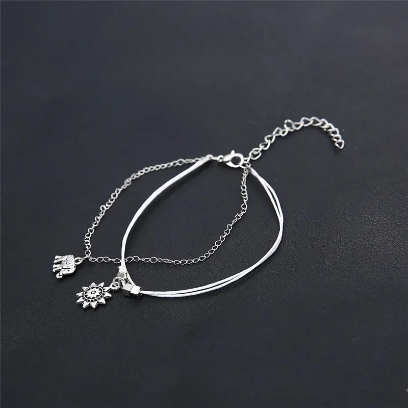 UK Women Ankle Bracelet 925 Plated Silver Anklet Foot Chain Boho Beach Fashion 