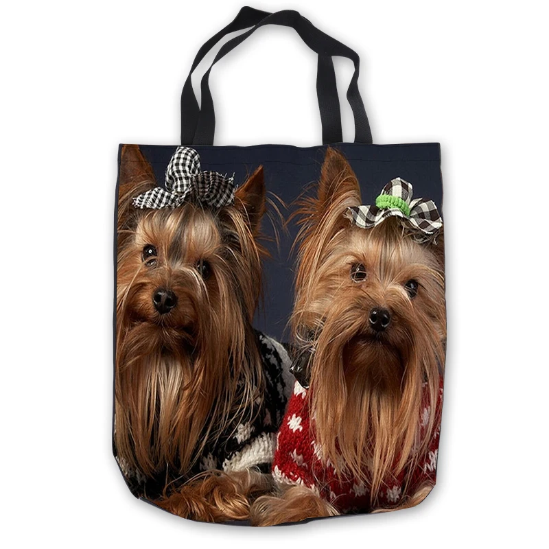 

Custom CanvasYorkshire Terrier ToteBags Hand Bags Shopping Bag Casual Beach HandBags Foldable 180713-1-22