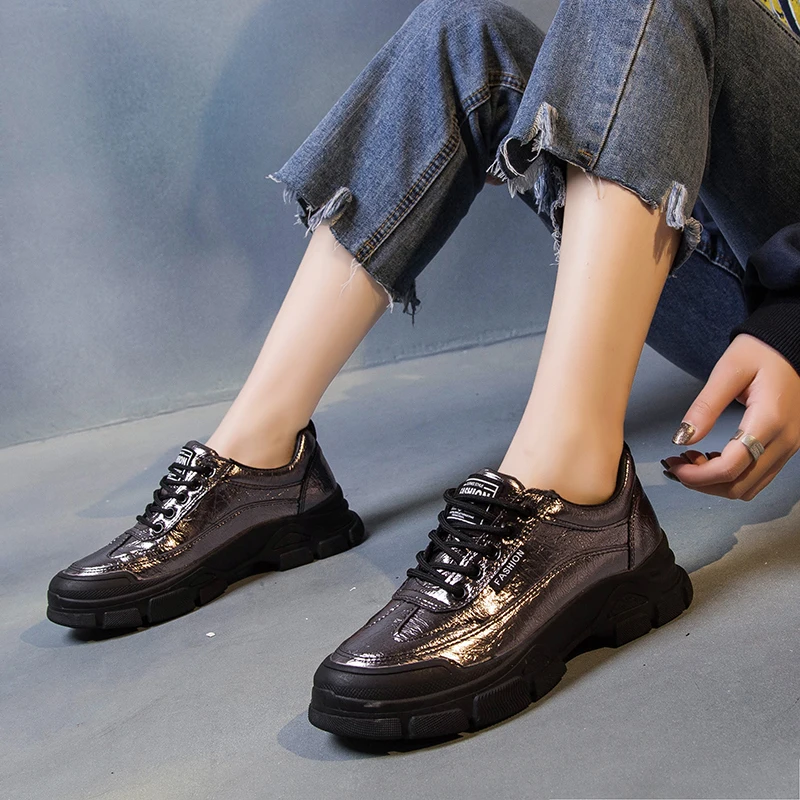 

Spring 2020 New Women's flat shoes PU lace-up shallow flat comfortable flat non-slip wild trend women zapatos de mujer U29-24
