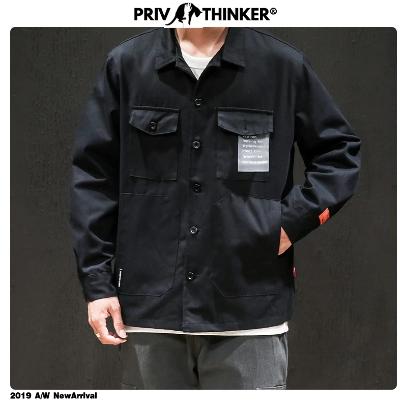 Privathinker, японские мужские куртки с карманами в стиле сафари,, хип-хоп Уличная одежда, мужские куртки, пальто большого размера, модная осенняя одежда