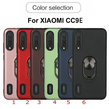 

100pcs/lot 2 in 1 PC TPU Ring Stand Drop Resistant Armor Frosted Hard Case For Xiaomi Mi CC9E A3 CC9 A3 Lite