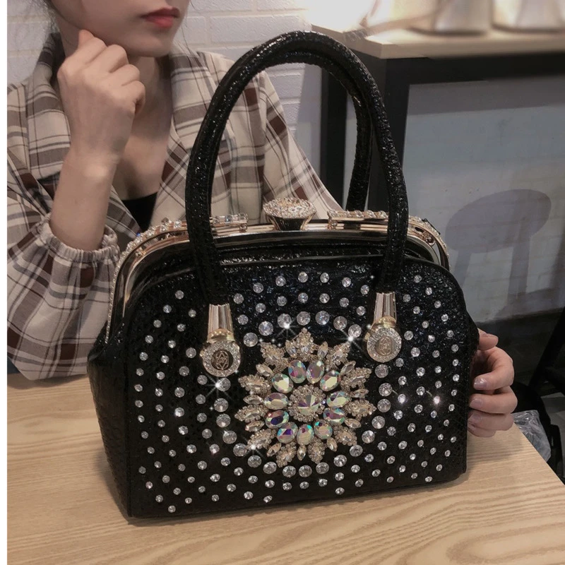 Branded Luxury Handbag 2021 Diamond Ladies Famous Designer Women Handbag  New Rivet Big Shoulder Bag Crossbody Bags Sac A Main Gg - Shoulder Bags -  AliExpress