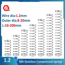 

1/5/10Pcs 1.2mm Wire Diameter 304 Stainless Steel Compression Springs Y-type Pressure Spring OD8-20mm L10-200mm