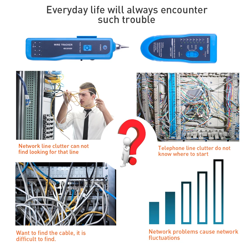 Network Detector Line Finder Kebidumei testador cat5