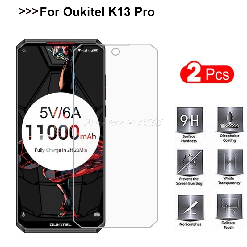 2 шт., закаленное стекло для OUKITEL K13 Pro, Защитное стекло для экрана 9 H, премиум стекло для OUKITEL K13 Pro 6,4", защитная пленка для телефона