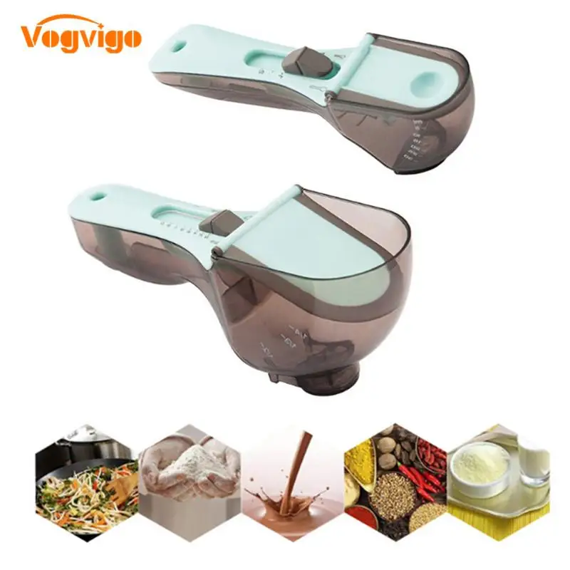 

2PCS Adjustable Measuring Cups And Spoons Baking Kitchen Tools Cuisine Accessories Scoop With Scale Measure Cup