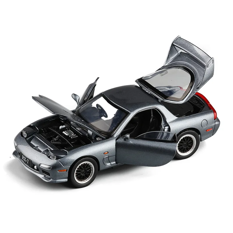 Изысканный подарок 1:32 модель спортивного автомобиля Mazda RX7 из сплава со звуком и