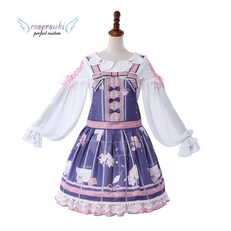

Daily clothes Sweet Love Lolita Letter of autumn B style Sling Dress JSK sets Lolita One Piece Dress !