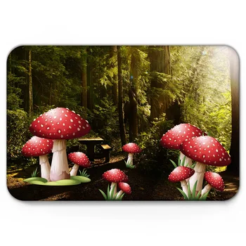 

Forest Mushroom Scenery Doormat Non-slip Rug Soft Bath Mats Bathroom Supplies Carpet Living Room