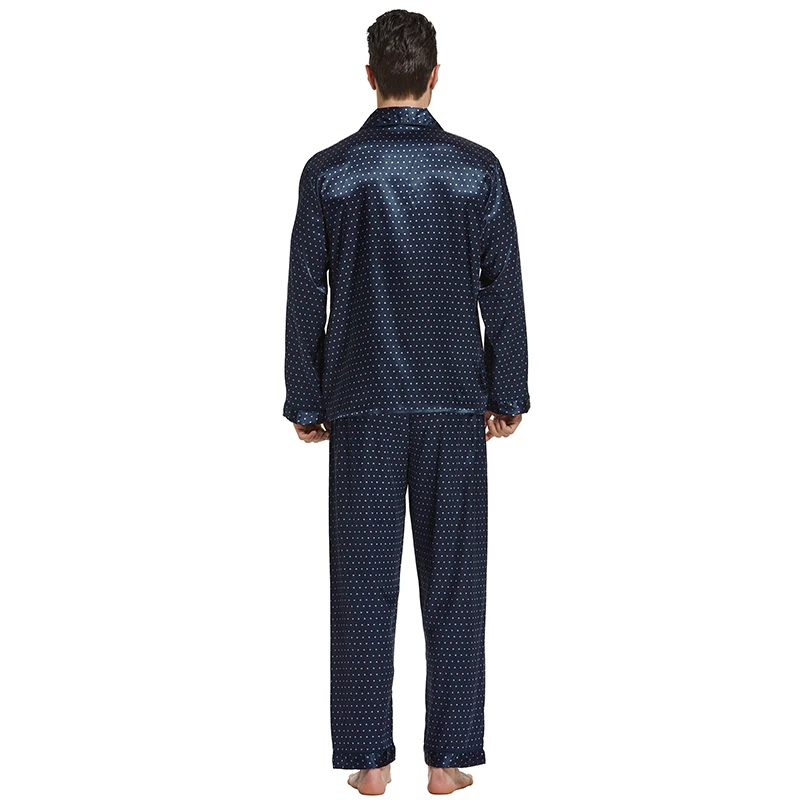 Tony&Candice Men's Stain Silk Pajama Set Men Pajamas Silk Sleepwear Men Sexy Modern Style Soft Cozy Satin Nightgown Men Summer pajama joggers