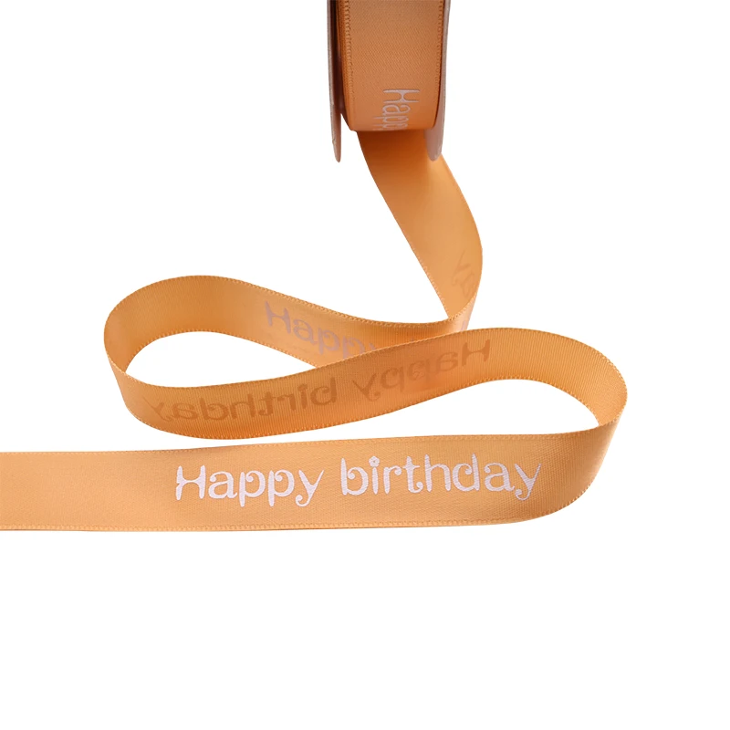 5 м/10 м/20 М лента из полиэстера с принтом на день рождения, украшение на день рождения, лента для упаковки подарков, материал ручной работы - Цвет: golden yellow