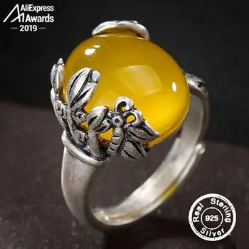 

NOT FAKE Israel S925 Fine Antique shop Ring Sterling Silver Women Handmade Vintage Natural Artisan Baltic Natural Gemstone amber