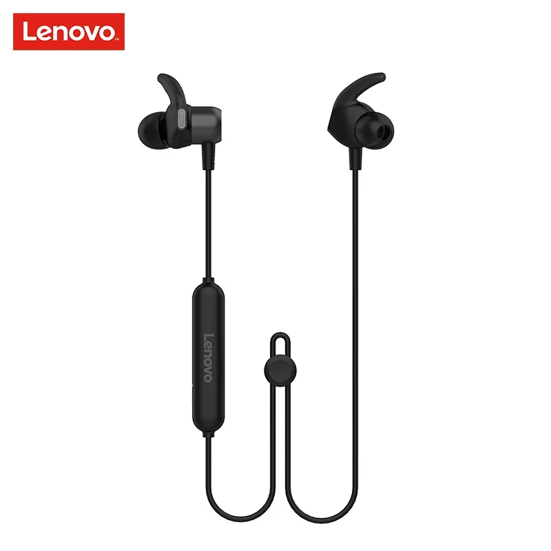 Lenovo HE16 Беспроводные спортивные стереонаушники Bluetooth 5,0 с защитой от пота, наушники с глубоким басом и микрофоном, наушники для тренировок и бега - Цвет: Black