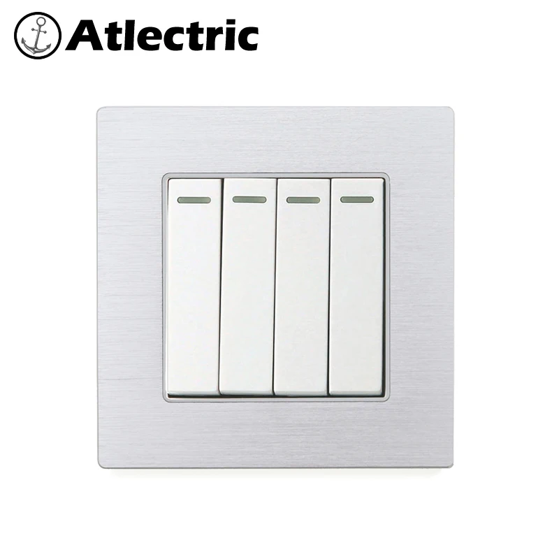 Atlectric выключатель света 1 2 3 4 банды 1 2 переключатель включения/выключения настенная кнопка переключатель управления лампа выключатель питания 86 мм* 86 мм переключатель лампы кнопка включения