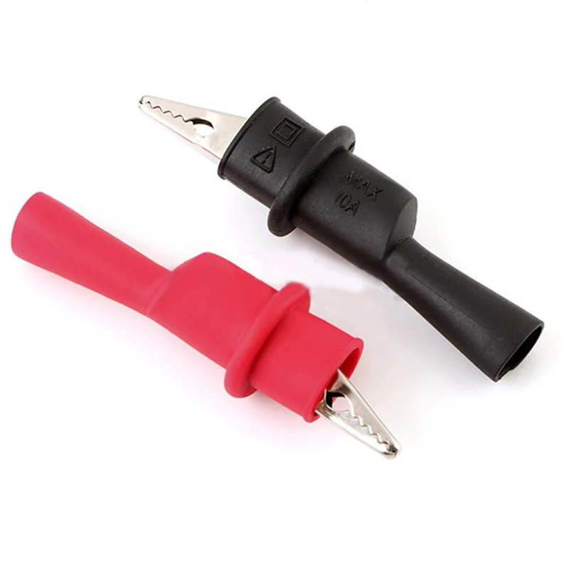 

2pcs/set Insulated MultiMeter Test Lead Meter Alligator Clip Crocodile Clamp Probe Red Black