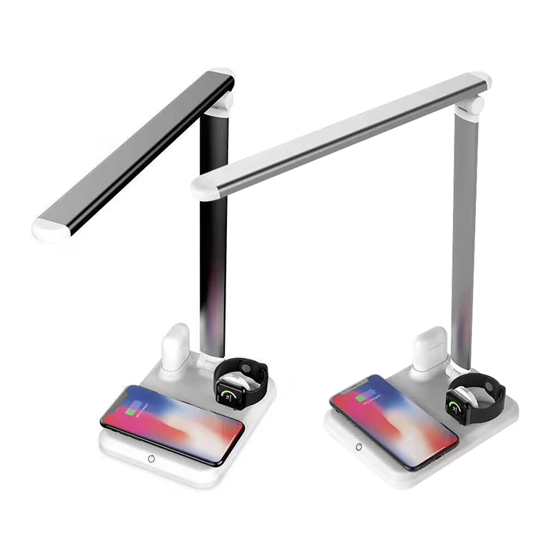 

Mobile phone smart watch earphone led table lamp 4-in-1 light wireless charger for XR X/XS S9 10W Qi