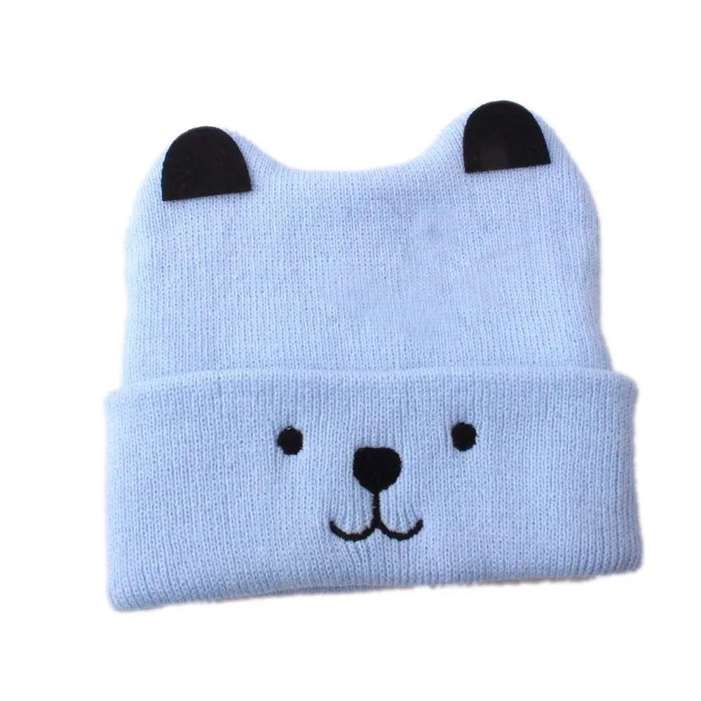 Милая хлопковая детская шапка с изображением медведя из мультфильма; зимняя детская шапочка для новорожденных; реквизит для фотосессии; аксессуары для малышей; подарок; утепленная
