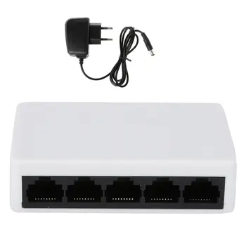 

RJ45 MINI 5-Ports Fast Ethernet Network Black Switch Hub for Desktop PC Full Gigabit Ethernet Switch