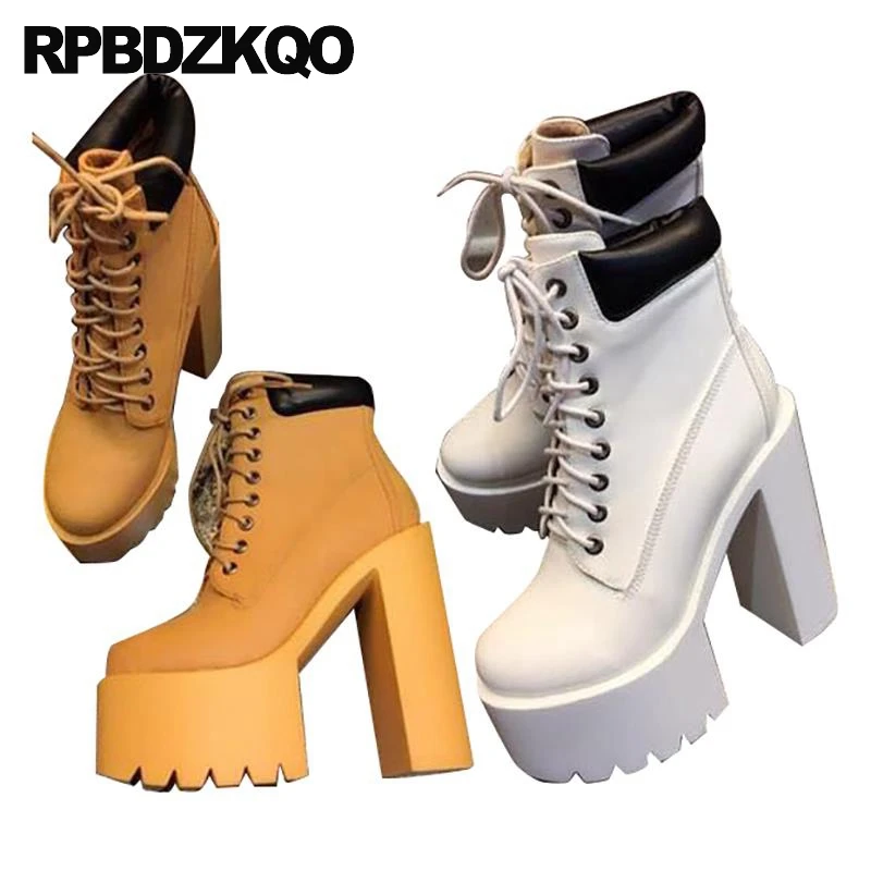 womens white platform boots