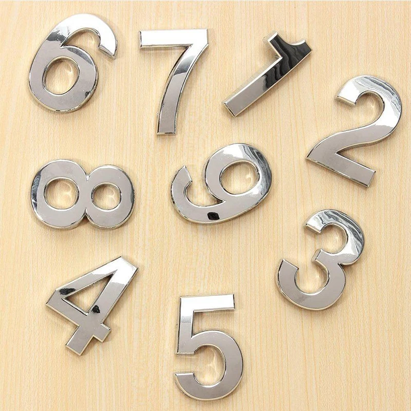 House Number Signs 3D Digits 0-9 House Number Sign Self Adhesive Address Digit Sticker Plate Numeral Door Plaque For Home Hotel Decor door signs house numbers number plate house wall plaques