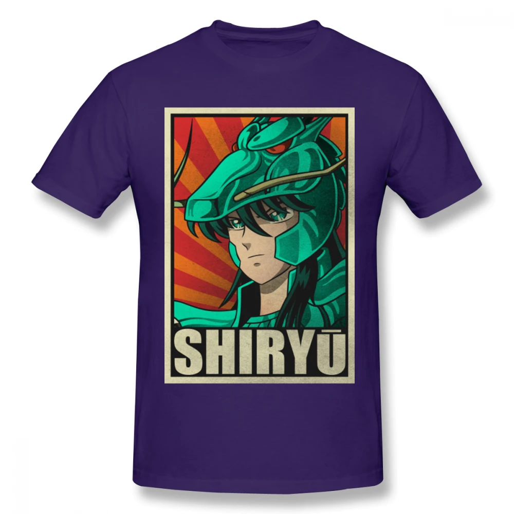 Saint Seiya Shiryu футболка для Для мужчин размера плюс 5XL 6XL группы Camiseta |