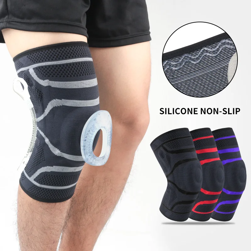 

1Pair Elastic Breathable Sports Knee Support Use In Cycling Climbing Running,Spring Can Lighten Load O-Ring Massage Patella