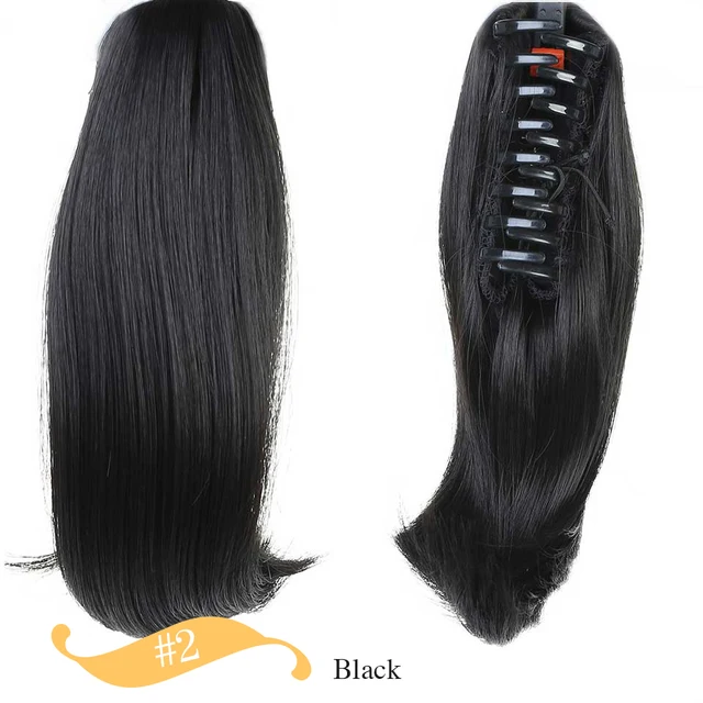 MSTN Synthetic Short Straight Ponytail Extension Claw Clip in Hair Extensions Natural Pony Tail Fake Hair Hairpiece For Women 2