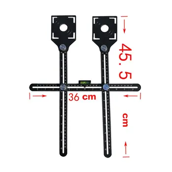 

Multi Angle Measuring Ruler Protractors Adjustable Ruler Floor Tile Hole Locator Glass Woodworking Universal Puncher