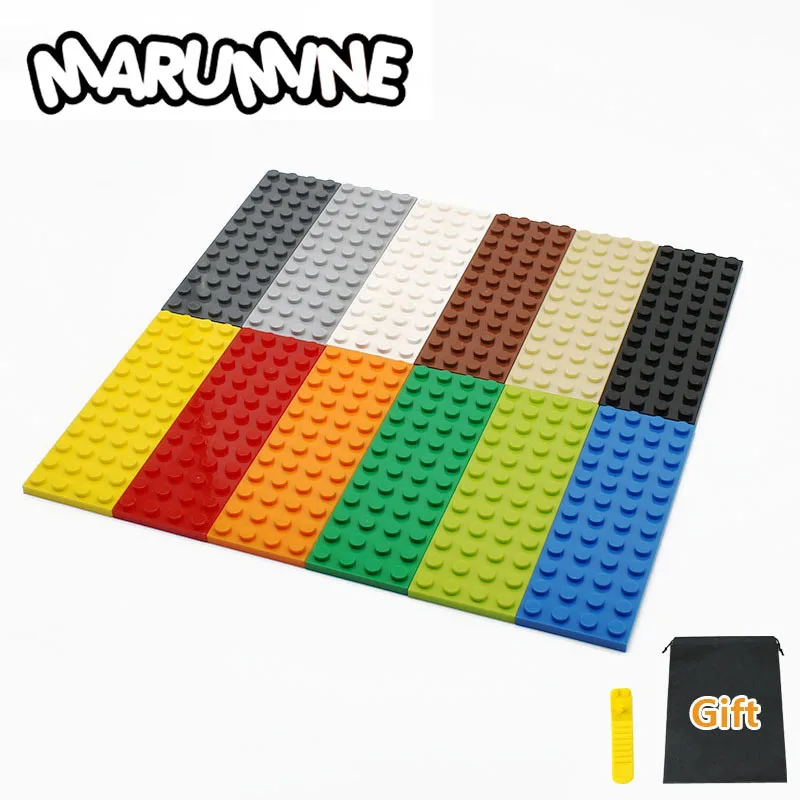 Marumine 4x12 puntos placa Base partículas bloques de construcción 3029 ladrillos MOC accesorios 10 Uds niños DIY clásico juguetes educativos