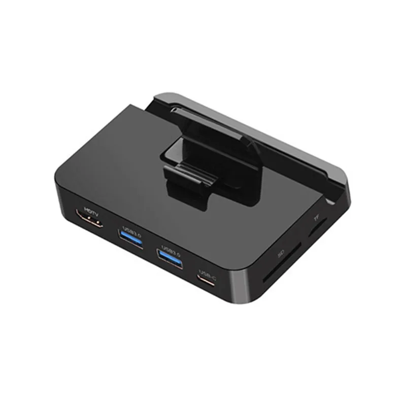 6 в 1 мульти порты тип-c к HDMI 2xUSB3. 0 USB-C SD TF карта PD концентратор адаптер тип-c док-станция для мобильного телефона - Цвет: Черный