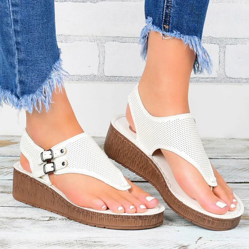 Sandalias de cuña con pequeña plataforma – Ailovinit