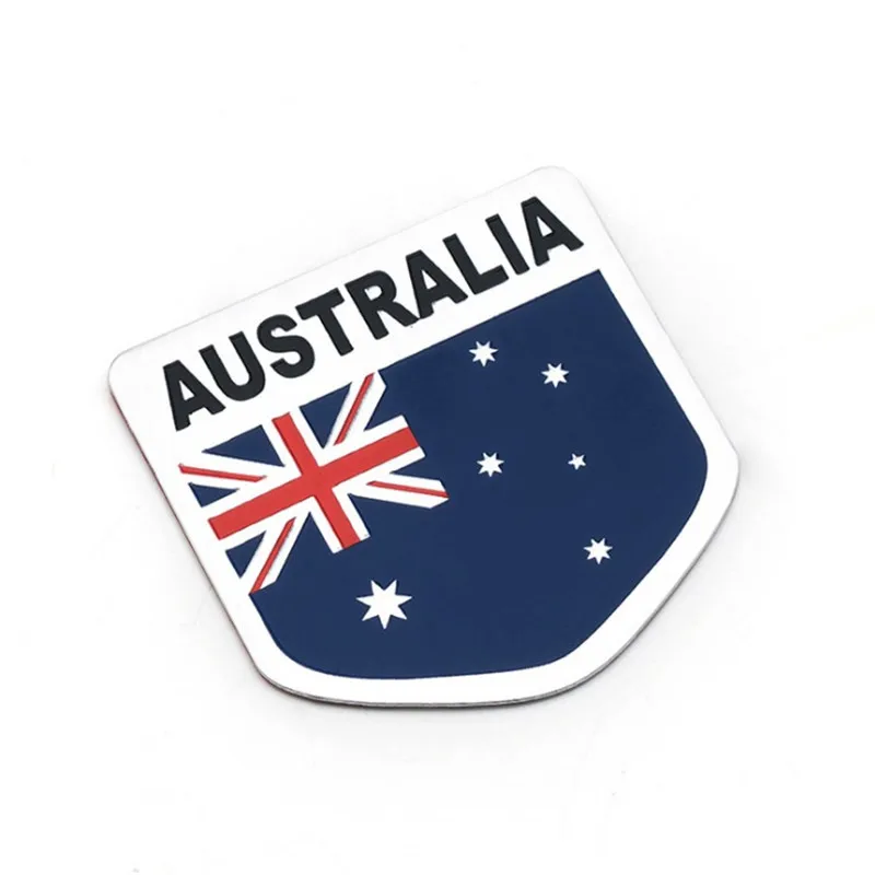 Aluminum Alloy Shield Styling Australia National Flag Emblem Decals Car