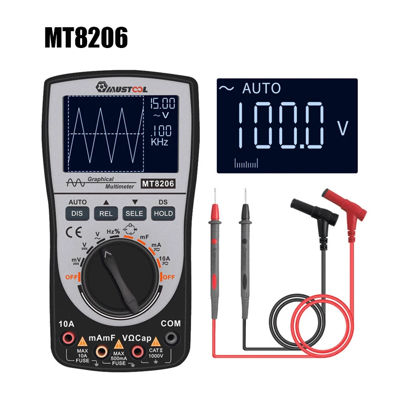 MUSTOOL MT8206 MDS8207 MT8205 MT99 MT109 Интеллектуальный 2 в 1 цифровой Ручной осциллограф мультиметр напряжение тока