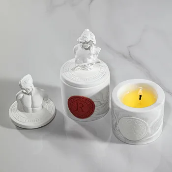 

European Retro Sculpture Essential Oil Candle Bedroom Soothe Nerves Scented Candles Wedding Decoration Fragrance Candle Souvenir