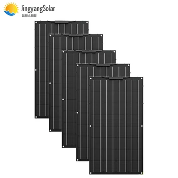 

High efficiency all black solar panel 5 pcs 100W 18V ETFE monocrystalline cell semi flexible solar panel