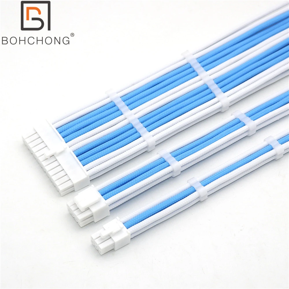 Logo Basic Extension Cable Kit 4mm PET 1pcs 24Pin ATX 1pcs CPU 8Pin 4+4Pin 2pcs GPU 8Pin PCI-E Power Extension Cable Cable Length : 700mm, Color : Cable White Logo Basic Extension Cable Kit 4mm PET 1pcs 24Pin ATX 1pcs CPU 8Pin 4+4Pin 2pcs GPU 8Pin PCI-E Power Extension Cable Cable Length : 700mm, Color : Cable White