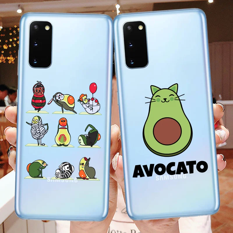

Cute Cartoon Avocado Silicone Phone Copue Cover Case for Samsung Galaxy S8 S9 S10E S20Plus S7Edge S20Ultra Clear Soft TPU Cases