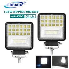 

LEDBARX 2Pcs 5 Inch Off Road LED Work Light 12V 24V 12900LM Spot Flood Combo Beam 4x4 LED Light Bar For Truck Jeep ATV SUV Boat