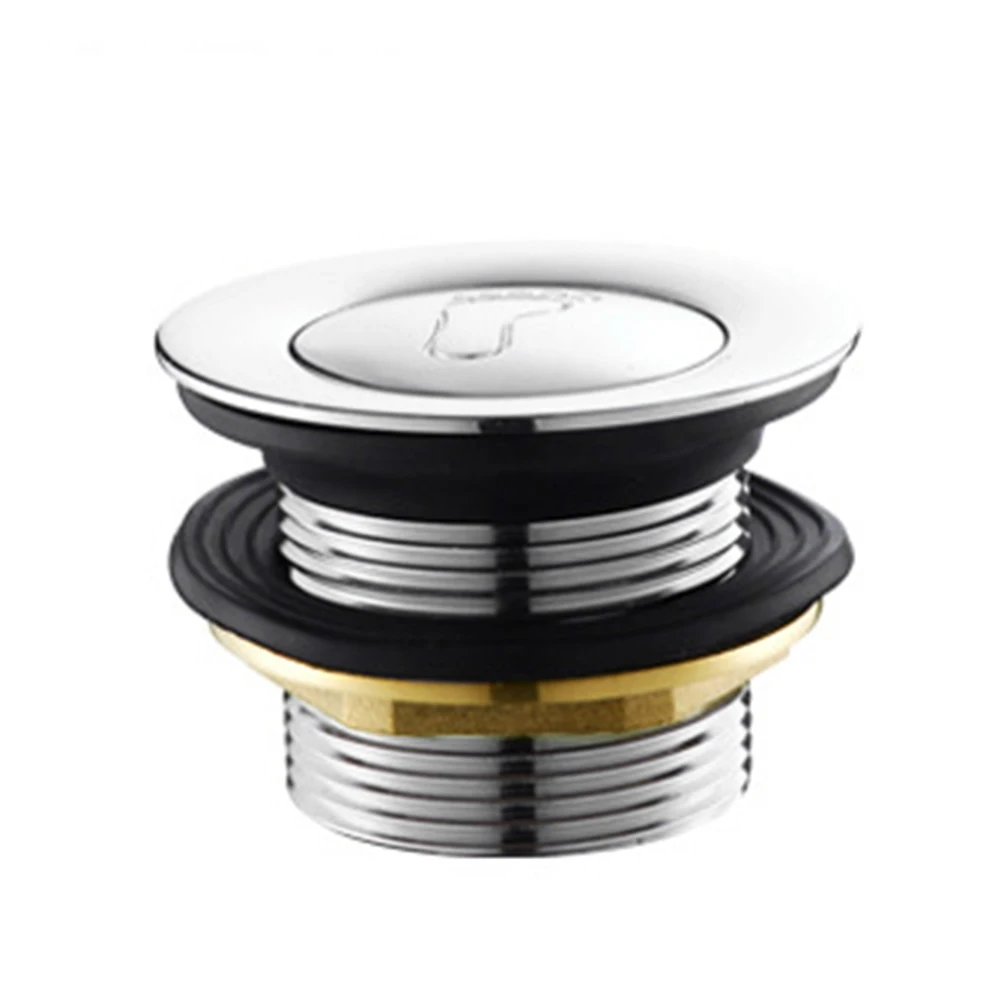 

Thicken Sink Universal Copper Alloy Accessory Drain Plug Push Down -Up Bathtub Easy Install Basin Waste Strainer Bathroom