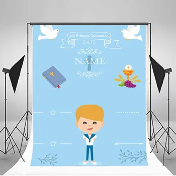 

Mehofoto Photocall Custom First Holy Communion Photography Backdrops Little Boy Photo Booth Backgrounds Studio Vinyl Cloth