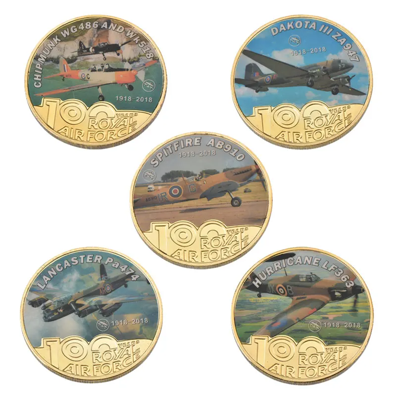 Золотые металлические монеты WR Royal Air Force на 100 юбилей оригинальные копии монет