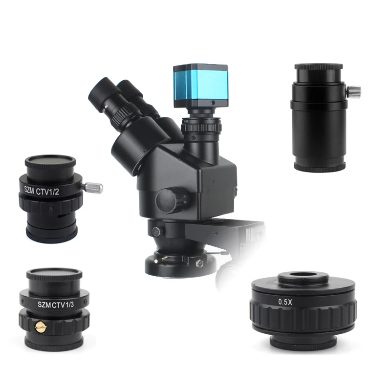 

SZMC TV1/2 TV1/3 CTV Adapter 0.5X 0.35X 1X C-mount Adapter Lens Trinocular Stereo Microscope Replacement Accessories