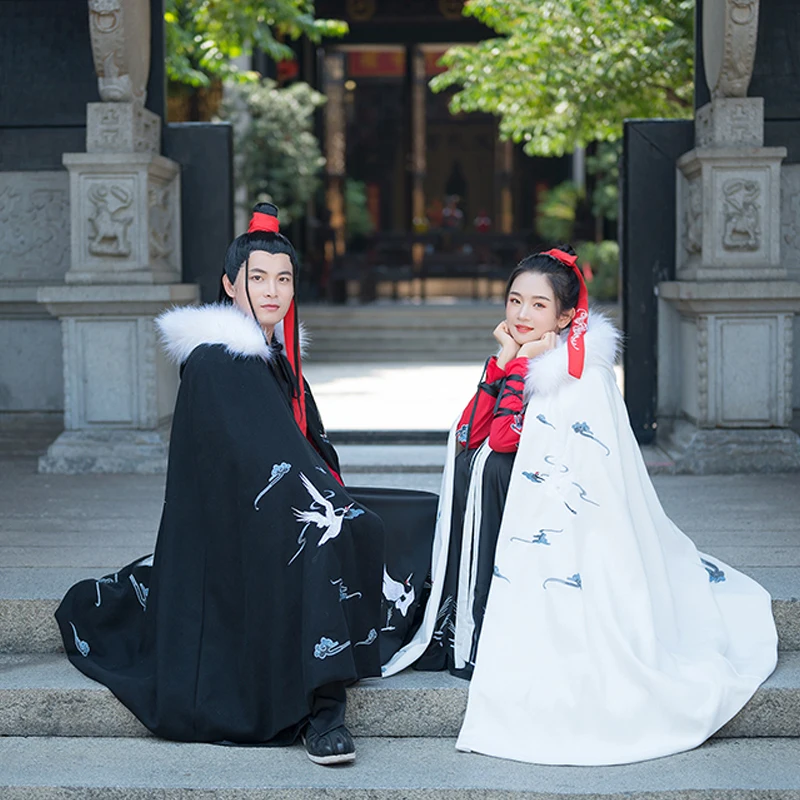 Пальто Hanfu для женщин и мужчин традиционная китайская осенне зимняя накидка