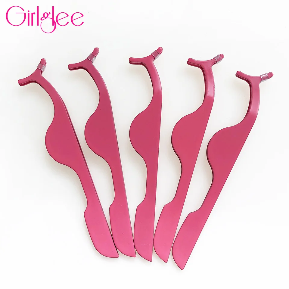 

1pc False Eyelash Tweezers Fake Eye Lash Applicator Eyelash Extension Curler Nipper Auxiliary Clip Clamp Makeup Forceps Tools