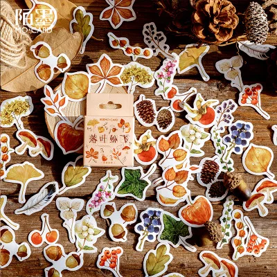 Hot Sale Practical Falling Leaves Stationery Sticker Paper Decoration Scrapbooking Sticker Kawaii Stationery Gift Material Escol - Цвет: l
