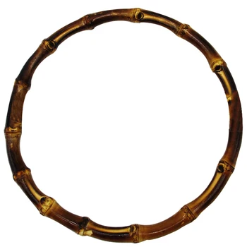 

Women Handcraft Bag Handle Vintage DIY Round Shape For Handbag Replacement Durable Non Toxic Bamboo Practical Accessories